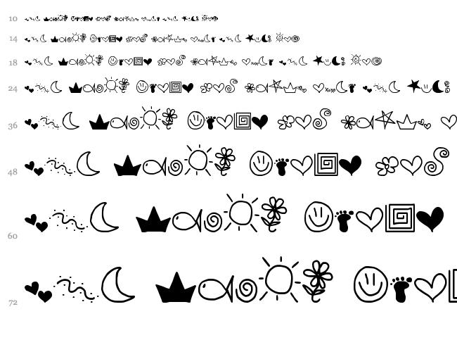 MTF Doodle font waterfall